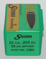 Sierra .22cal  (.224) H.Vel 55gr SBT  (1365)  100pk  GN1059