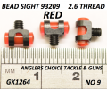 RED PLASTIC FORESIGHT 93209  2.6mm THREAD  (GK1264)