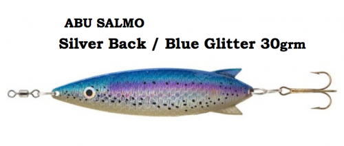 Abu Toby Salmo Silver Back / Blue Glitter