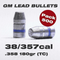 GM Lead Bullets .357 180gr (T/C) Pk500 38/357 cal GW1060