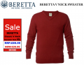 Beretta Classic V Neck Sweater BURGUNDY SIZE XL (GK1083)